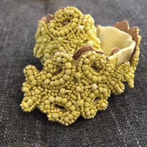 Beautiful pastel yellow beaded belt